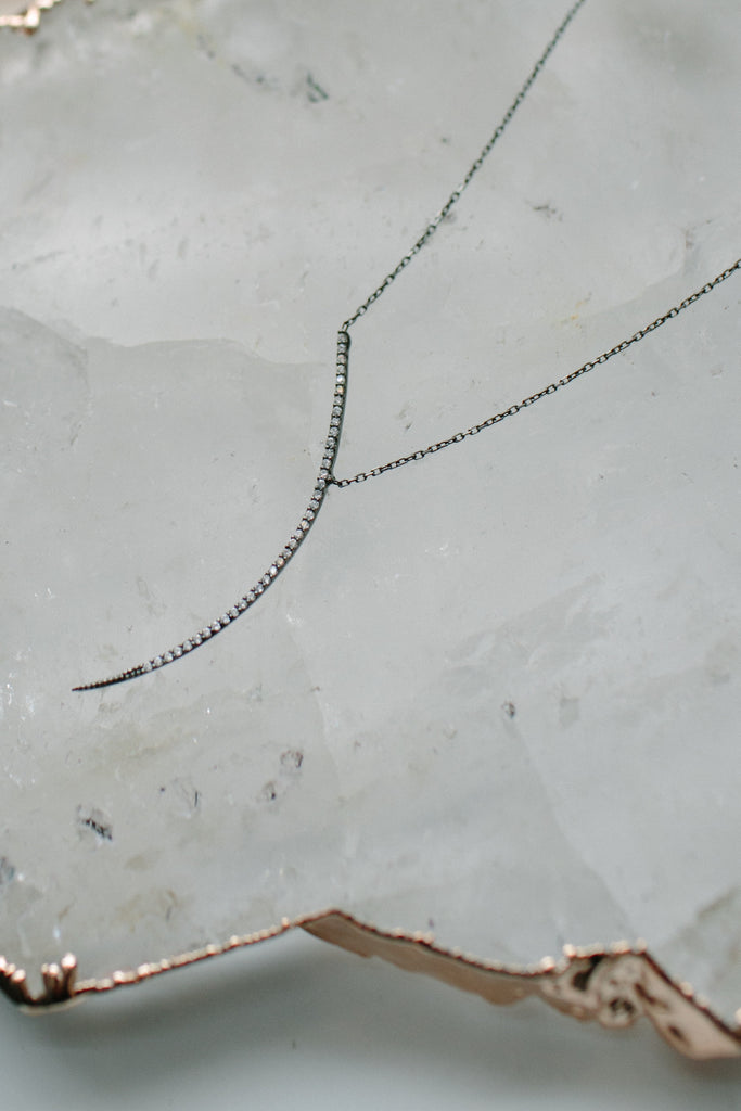 Pave Thin Arc Necklace