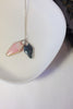 VERRE GLASS AND STERLING SILVER DOUBLE NECKLACE - PINK AND GREY