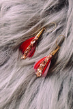 SEREFINA Feather Earrings with Vintage Gold Chain