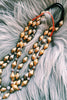 Blcklamb Wax Bead Necklace with Swarovski Crystals