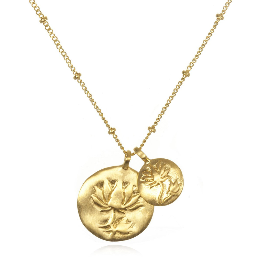 SATYA "New Beginnings" Double Lotus Gold Necklace