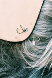 Annika Inez Blue Spinel and Wire Lobe Hugging Hoops